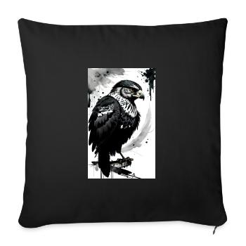 Aigle | Oiseaux | Liberté | Animaux - Housse de coussin décorative 45 x 45 cm - noir - Devant
