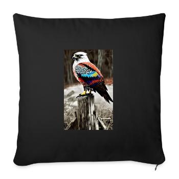 Aigle | Oiseaux | Liberté | Animaux - Housse de coussin décorative 45 x 45 cm - noir - Devant