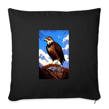 Aigle | Oiseaux | Liberté | Animaux - Housse de coussin décorative 45 x 45 cm - noir - Devant