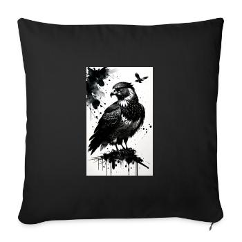 Aigle | Oiseaux | Liberté | Animaux - Housse de coussin décorative 45 x 45 cm - noir - Devant