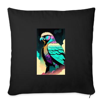 Aigle | Oiseaux | Liberté | Animaux - Housse de coussin décorative 45 x 45 cm - noir - Devant