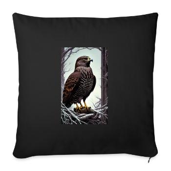 Aigle | Oiseaux | Liberté | Animaux - Housse de coussin décorative 45 x 45 cm - noir - Devant