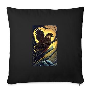 Aigle | Oiseaux | Liberté | Animaux - Housse de coussin décorative 45 x 45 cm - noir - Devant