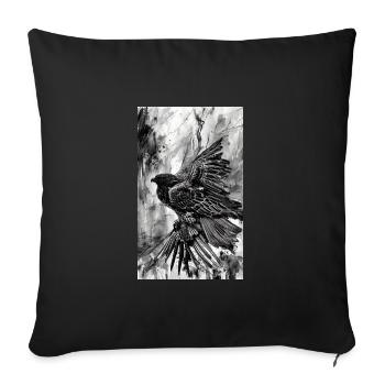 Aigle | Oiseaux | Liberté | Animaux - Housse de coussin décorative 45 x 45 cm - noir - Devant