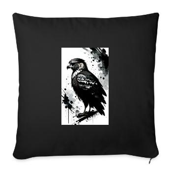 Aigle | Oiseaux | Liberté | Animaux - Housse de coussin décorative 45 x 45 cm - noir - Devant