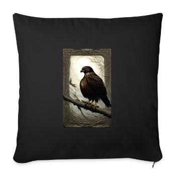 Aigle | Oiseaux | Liberté | Animaux - Housse de coussin décorative 45 x 45 cm - noir - Devant