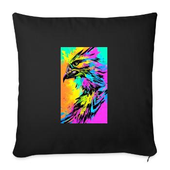 Aigle | Oiseaux | Liberté | Animaux - Housse de coussin décorative 45 x 45 cm - noir - Devant