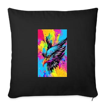 Aigle | Oiseaux | Liberté | Animaux - Housse de coussin décorative 45 x 45 cm - noir - Devant