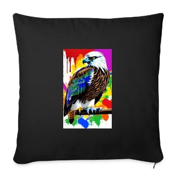 Aigle | Oiseaux | Liberté | Animaux - Housse de coussin décorative 45 x 45 cm - noir - Devant