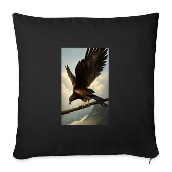 Aigle | Oiseaux | Liberté | Animaux - Housse de coussin décorative 45 x 45 cm - noir - Devant