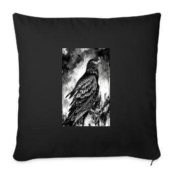 Aigle | Oiseaux | Liberté | Animaux - Housse de coussin décorative 45 x 45 cm - noir - Devant