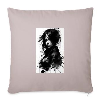 Woman | Face | Girls | Anime - Sofa pillowcase 17,3'' x 17,3'' (45 x 45 cm) - light taupe - Front