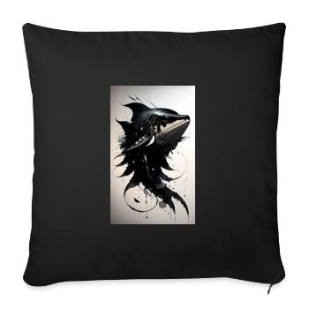 Poissons | Pêcheurs | Pêche | Maritime | Animaux | Mer - Housse de coussin décorative 45 x 45 cm - noir - Devant