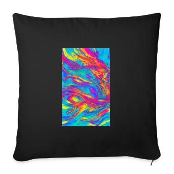 Lignes | Lignes ondulées | Symboles | Modèle - Housse de coussin décorative 45 x 45 cm - noir - Devant