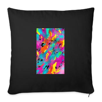 Lignes | Lignes ondulées | Symboles | Modèle - Housse de coussin décorative 45 x 45 cm - noir - Devant