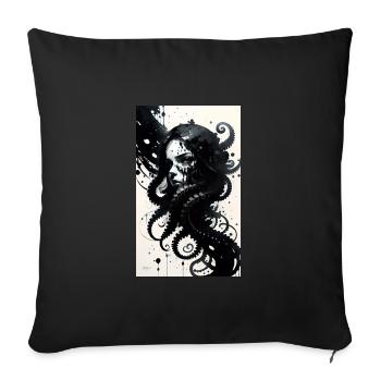 Woman | Face | Girls | Anime | mystical - Sofa pillowcase 17,3'' x 17,3'' (45 x 45 cm) - black - Front