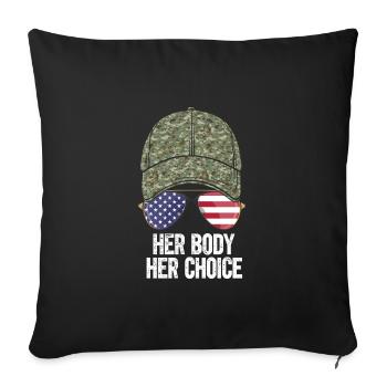 Votre corps, votre choix - Housse de coussin décorative 45 x 45 cm - noir - Devant