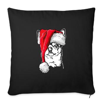 Santa Chihuahua Christmas Dogs Dog Wilsigns - Sofa pillowcase 17,3'' x 17,3'' (45 x 45 cm) - black - Front