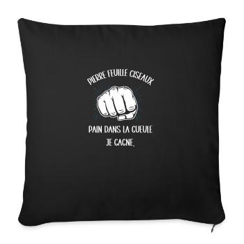 pain dans la gueule - Housse de coussin décorative 45 x 45 cm - noir - Devant