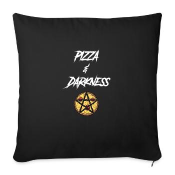 Pizza gothique et ténèbres - Housse de coussin décorative 45 x 45 cm - noir - Devant