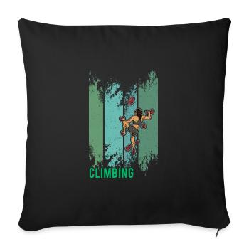 Mur de gymnase de sport d’escalade de bloc - Housse de coussin décorative 45 x 45 cm - noir - Devant