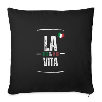 La dolce Vita Bella Italia - Housse de coussin décorative 45 x 45 cm - noir - Devant
