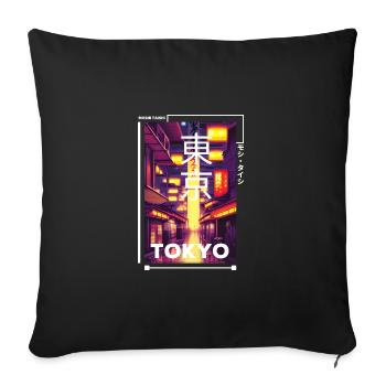 Japanisch Streetwear Aesthetic - Sofakissenbezug 45 x 45 cm - Schwarz - Vorne