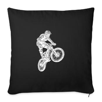 Cool cyclist jumping mountain biker - Sofa pillowcase 17,3'' x 17,3'' (45 x 45 cm) - black - Front