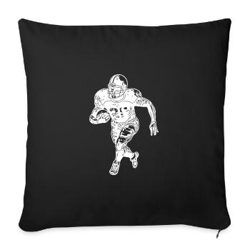 Joueur de football américain avec ballon en cours d’exécution - Housse de coussin décorative 45 x 45 cm - noir - Devant