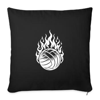 Burning volleyball in flames and fire - Sofa pillowcase 17,3'' x 17,3'' (45 x 45 cm) - black - Front