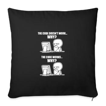 it computer computer science electronics saying funny - Sofa pillowcase 17,3'' x 17,3'' (45 x 45 cm) - black - Front