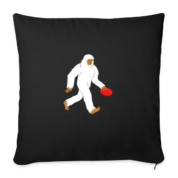 discgolf discgolf player frisbeescheibe frisbee - Housse de coussin décorative 45 x 45 cm - noir - Devant