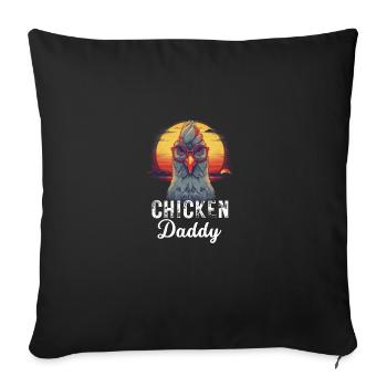 Chickens Daddy Farmer Father's Day Gift Retro Chicken - Sofa pillowcase 17,3'' x 17,3'' (45 x 45 cm) - black - Front