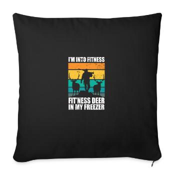 Je Suis Dans Fitness Fitness Cerf Dans Mon Congélateur Drôle - Housse de coussin décorative 45 x 45 cm - noir - Devant
