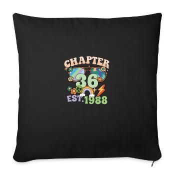 Turning 36 36th Birthday Retro Theme Peace Sign - Sofa pillowcase 17,3'' x 17,3'' (45 x 45 cm) - black - Front