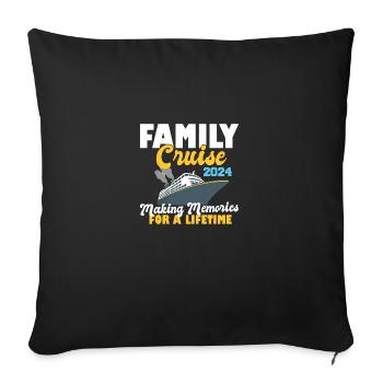 Family Cruise 2024 Cruising Tour Voyage Matching - Sofa pillowcase 17,3'' x 17,3'' (45 x 45 cm) - black - Front