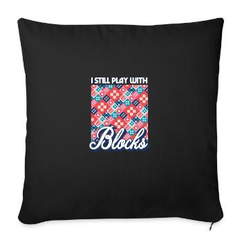 Je joue toujours avec des blocs Funny Quilter Dressmaker - Housse de coussin décorative 45 x 45 cm - noir - Devant