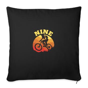 Turning 9 Mountain Bike Thème BMX Lover 9ème - Housse de coussin décorative 45 x 45 cm - noir - Devant