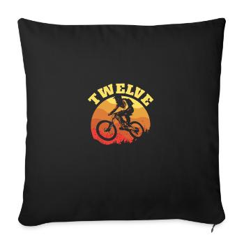 Turning 12 VTT Thème BMX Lover 12ème - Housse de coussin décorative 45 x 45 cm - noir - Devant