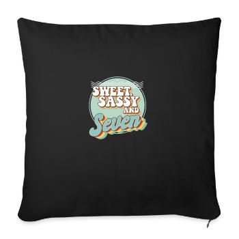 Sweet Sassy and 7 7th Birthday Party Celebrant - Sofakissenbezug 45 x 45 cm - Schwarz - Vorne