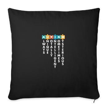 Support Autism Awareness Month Puzzle Piece - Sofa pillowcase 17,3'' x 17,3'' (45 x 45 cm) - black - Front