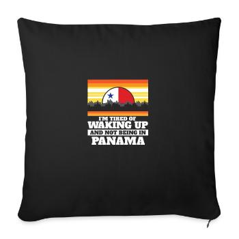 J’en ai marre de me réveiller et de ne pas être au Panama - Housse de coussin décorative 45 x 45 cm - noir - Devant