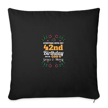 Entrer dans mon 42e anniversaire religieux - Housse de coussin décorative 45 x 45 cm - noir - Devant