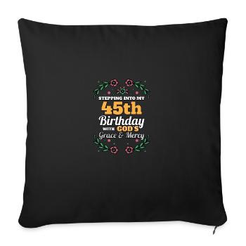 J’entre dans mon 45e anniversaire religieux - Housse de coussin décorative 45 x 45 cm - noir - Devant