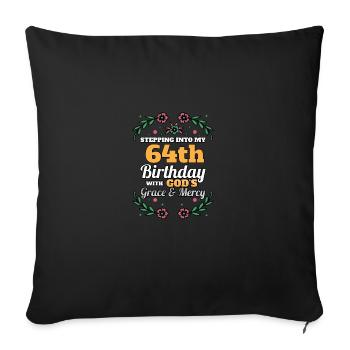 À l’aube de mon 64e anniversaire religieux - Housse de coussin décorative 45 x 45 cm - noir - Devant