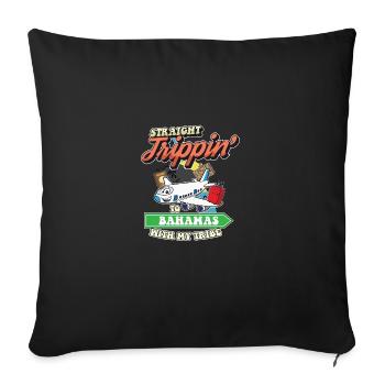 Straight Trippin' To Bahamas With My Tribe Family - Sofa pillowcase 17,3'' x 17,3'' (45 x 45 cm) - black - Front