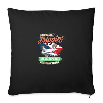 Straight Trippin' To Czech Republic With My Tribe - Sofa pillowcase 17,3'' x 17,3'' (45 x 45 cm) - black - Front