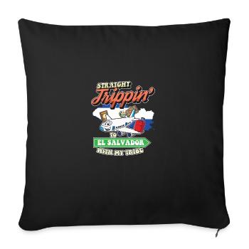 Straight Trippin' To El Salvador With My Tribe - Sofa pillowcase 17,3'' x 17,3'' (45 x 45 cm) - black - Front