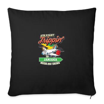 Voyage direct en Jamaïque avec ma famille de tribu - Housse de coussin décorative 45 x 45 cm - noir - Devant