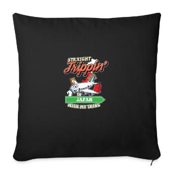 Straight Trippin' To Japan With My Tribe Family - Sofa pillowcase 17,3'' x 17,3'' (45 x 45 cm) - black - Front